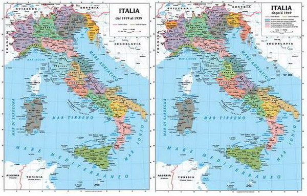 CARTA STORICA ITALIA-LATO A PRIMA DELLA I GUERRA MONDIALE(1914)-LATO B TRA  LE DUE GUERRE MONDIALI(1919-1954) mappamondo da tavolo da arredamento